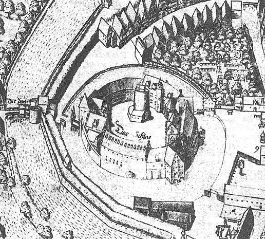 Pieter Bast: Oldenburg in der Vogelschau von Osten (Detail)